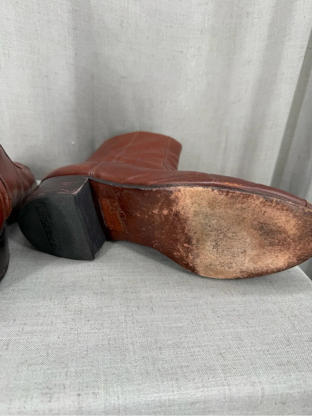 Florsheim Side Zip Ankle Boots Brown Mens SZ 10 D Leather Shoes Dress Shoes